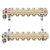 Rozdzielacz do ogrzewania podłogowego FERRO RO11S 11-obieg. mosiądz gw 1'' x gz 3/4'' + zawór napełn/spust