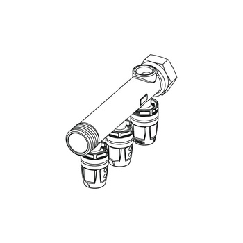 Rozdzielacz hydrauliczny TECE logo mosiądz gz x gw 3/4'', odgałęzień: 3 (DN16)