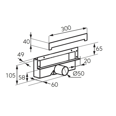 Odpływ ścienny WALL SLIM, 30 cm, czarny