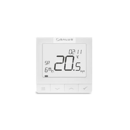 Temostat pokojowy bezprzewodowy SALUS WQ610RF, kolor biały 230 V z wyświetlaczem