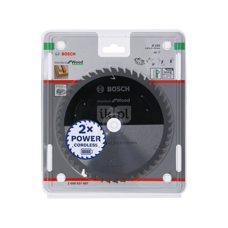 Ostrze do piły tarczowej bezprzewodowej Standard for Wood 165 x 1,5 / 1 x 30 T48