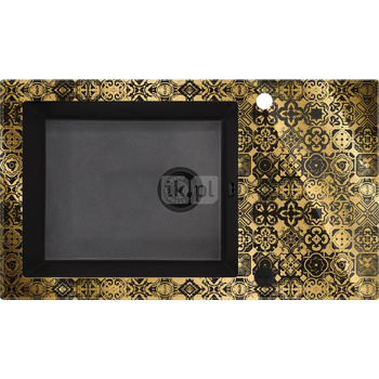 Deante Capella Zlewozmywak szklano-granitowy 1-komorowy z ociekaczem