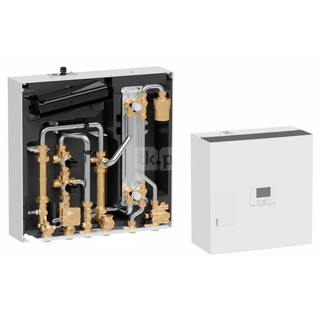 Stacja mieszkaniowa przeznaczona do przygotowania c.w.u. oraz ogrzewania, elektroniczna, wysokoparametrowa 60 kW bez pompy w obiegu pierwotnym