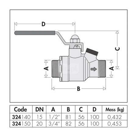 Zawór antyskażeniowy z wbudowanym zaworem odcinającym DN 20 (3/4" M) - EA typ