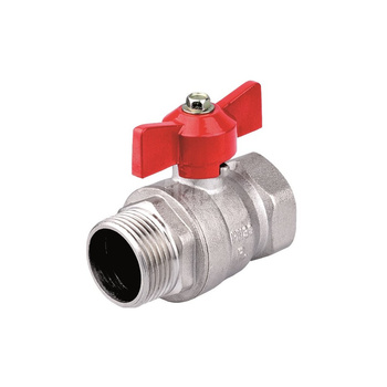 Zawór kulowy PERFEXIM PHA-004 mosiądz niklowany, PN30 1/2'' gz x gw, uchwyt: motylek (niebieski)