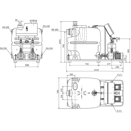 Pompa do ścieków WILO RainSystem AF 50 Hz / 3.191 m³/h / 0.84 W