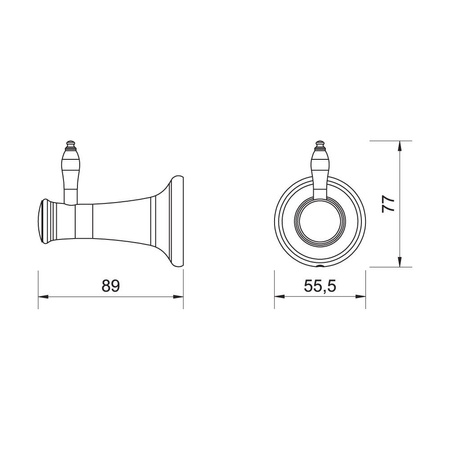 ANTICA wieszak pojedynczy, stary brąz