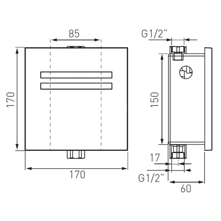 ZEPHYR SENSOR bezdotykowy zawór pisuarowy podtynkowy, chrom