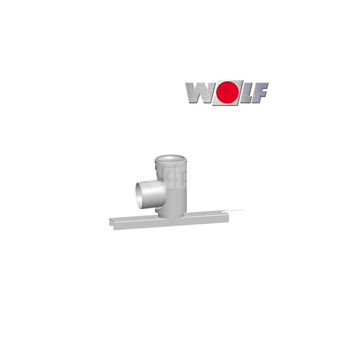 Kolanko wspornikowe 87 st. dla przewodu spalinowego DN80, polypropylen, do 120 st.C z szyną