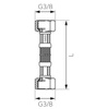 Wąż przyłączeniowy elastyczny FERRO z oplotem (stal), gw x gw, 3/8'' x 3/8'', długość 30 mm