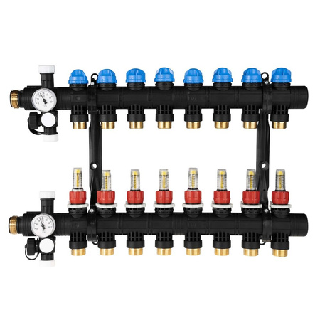 Rozdzielacz do ogrzewania podłogowego AFRISO ProCalida EF1 8-obieg. poliamid GZ 1'' x Euroconus 3/4''