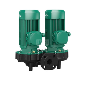 Pompa obiegowa WILO VeroTwin DPL 50/130-0,37/4-S1 typu in-line z silnikiem znormalizowanym 50 Hz, moc silnika 5.5kW 10 A 2900 obr/min, wlot Kołnierz DN 65