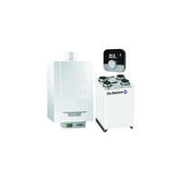 Pakiet - Kocioł gazowy jednofunkcyjny DE DIETRICH MCR3 Evo 24T kondensacyjny wiszący 6,1-24,8 kW + Regulator iSense + Rekuperator Recovens V400 + Zasobnik c.w.u SR150