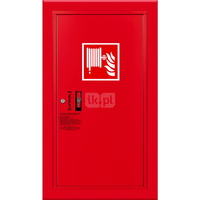 Hydrant DN33 wnękowy boczny, wąż 20m, ocynk fasada, zamek patent, RAL 3000 prawy