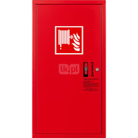 Hydrant DN33 zawieszany boczny, wąż 20m, ocynk fasada, zamek patent, RAL 3000 lewy