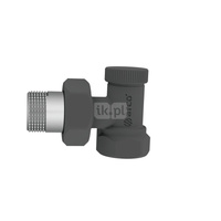 TEIDE PLUS Zestaw zaworów grzejnikowych kątowych (zasilający + powrotny), 1/2GZ x 1/2GW, czarny