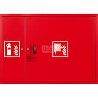 Hydrant DN52 zawieszany z miejscem na gaśnice obok kosza, wąż 20m,zamek patent, RAL 3000