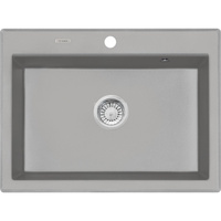 Deante Eridan Zlewozmywak granitowy 1-komorowy bez ociekacza - szary metalik