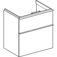 Szafka pod umywalkę iCon, z dwoma szufladami, krótka 59,2 cm x 61,5 cm x 41,6 cm lava / lakierowany matowy, lava / matowy