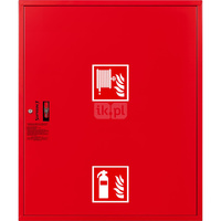 Hydrant DN25 FIT zawieszany z miejscem na gaśnice pod zwijadłem, wąż 30m, zamek patent, RAL 3000