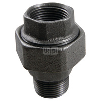 Dwuzłączka prosta nakrętno-wkrętna płaska U2 czarna 1/2"