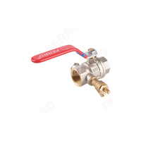 Zawór kulowy FERRO F-Power z końcówką spustową, odpowietrznikiem ręcznym i korkiem 3/4'' GW, uchwyt: dźwignia