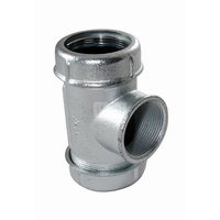 Złączka zaciskowa na bosy koniec rury stalowej oraz niebieskiej (PE) z gwintem wewnętrznym Trójnik, Rozmiar: 54mm x 2