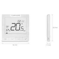 Temostat pokojowy bezprzewodowy SALUS WQ610RF, kolor biały 230 V z wyświetlaczem