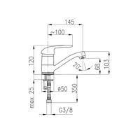 Bateria umywalkowa stojąca KFA Armatura ALBIT, chrom, obrotowa wylewka, montaż blat / otwór na baterię