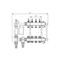 Rozdzielacz do ogrzewania podłogowego TECE floor 8-obieg. mosiądz 1'' x eurocono 3/4'' + przepływomierz + pompa