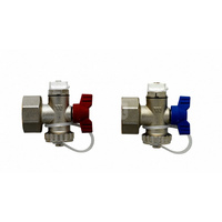 VERTEILERENDST. 1" VERNICK. OHNE EV QUATTRO FLUGELGRIFF BLAU BALL VALVE SET