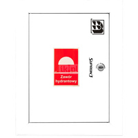 Dwa zawory hydrantowe typ ZH-52 wraz z obudową. Obudowa 520 wnękowa. Znak B, zamek OTS, kolor RAL9003