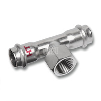 Trójnik SANHA NiroSan Press Industry stal nierdzewna 18 mm x 3/4'' x 18mm (zw x GW x zw)