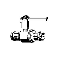 Zawór kulowy VIEGA 2370 stal nierdzewna, PN16 35mm x 35mm zz x zz, uchwyt: dźwignia