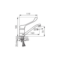 Bateria umywalkowa FERRO VASTO MEDICO, chrom, obrotowa