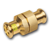 Śrubunek SANHA Press Gas trzyczęść., Cu, 22 mm (zw x zw)