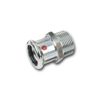 Nypel SANHA Therm, stal (Cynk/nikiel), 22 mm x 1'' (zw x GZ)