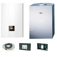 Pakiet - Kocioł gazowy jednofunkcyjny WOLF FGB-24 kondensacyjny wiszący 5.3-20.7 kW + Czujnik c.w.u. + Regulator BM-2 + Zasobnik c.w.u CSW 120