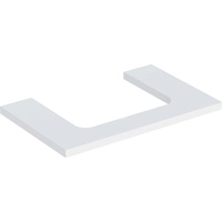 Geberit ONE Blat pod umywalkę, wycięcie na środku, do prostokątnej umywalki stawianej na blat, B75cm, H3cm, T47cm, biały, matowy