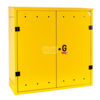 Skrzynka gazowa, 1000x1000x400, naścienna, metalowa, ze skośnym daszkiem - żółta