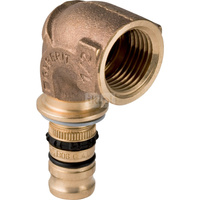 Kolano 90' GEBERIT Mepla, brąz / Cu, 1'' x 26 mm (GW x końcówka wciskowa), (głębokość: 33 mm) z uszczelką