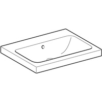 Umywalka GEBERIT iCon Light prostokątna, biała, 600mm, bez otworu na baterię, z odpływem przelewowym, półka od ściany