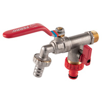 Zawór kulowy FERRO F-Comfort z plastikowym szybkozłączem czerpalny 1/2'' x 3/4'' GZ x szybkozłącze, uchwyt: dźwignia