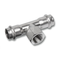 Trójnik SANHA NiroSan Press stal nierdzewna 28 mm x 1/2'' x 28mm (zw x GW x zw)