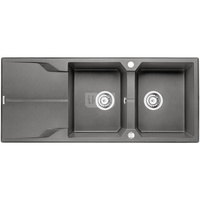 Deante Andante Zlewozmywak granitowy 2-komorowy z ociekaczem - antracyt