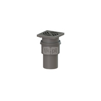 Wpust Practicus DN100, odpływ pionowy, z czarną kratką 138x138