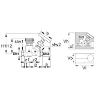 Zawór Thermo DN15 GW, 50-60st C z izolacją i termometrem