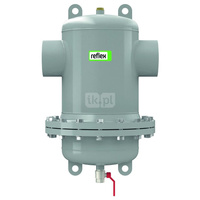 Separator mikropęcherzy REFLEX D 168.3 R, 10 bar / 110'C, z kołnierzem rewizyjnym, kolor: szary