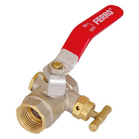 Zawór kulowy FERRO Z odpowietrznikiem ręcznym i korkiem 3/4'' GW, uchwyt: dźwignia