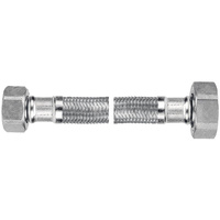 Wąż przyłączeniowy elastyczny FERRO z oplotem (stal), gw x gw, 1/2'' x 3/4'', długość 70 mm